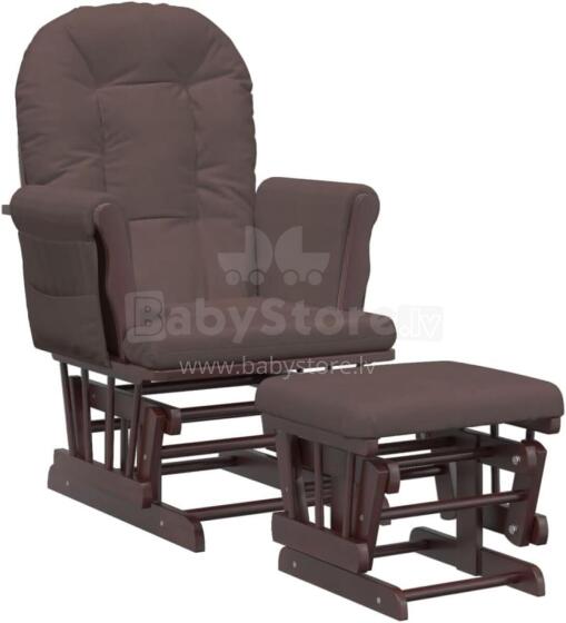 Bebe Basic Rocking Chair with Stool Art.103012 Brown  Kiiktool söötmiseks