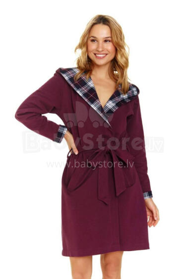Dobranocka Art.7106 Burgundy  Хлопковый халат для беременных