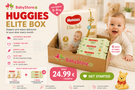 Huggies Elite Box tellimus – mugavus ja hoolitsus teie lapsele iga kuu