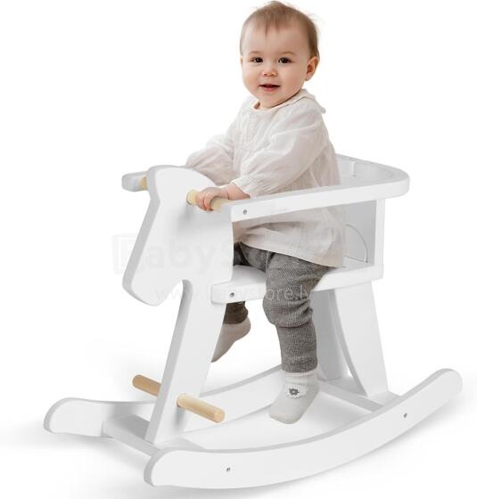 Labebe Baby Rocking Horse  Art.109651 White Laste puidust kiiktool