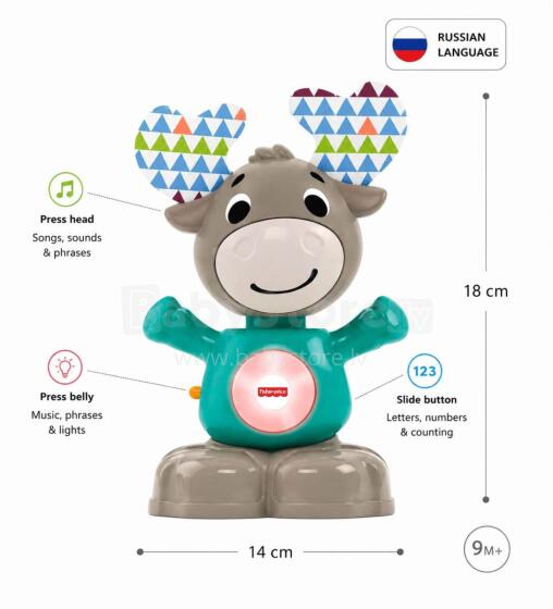 Fisher Price Interactive Musical Moose Art.GJB21  Interaktiivne mänguasi Muusikaline Põder (vene keeles)
