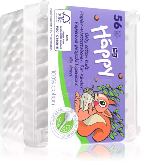 Happy Art.141655 Bella Baby Happy 100% cotton (Baby Cotton Swabs with Large Tips for Newborn Babies, Kids)