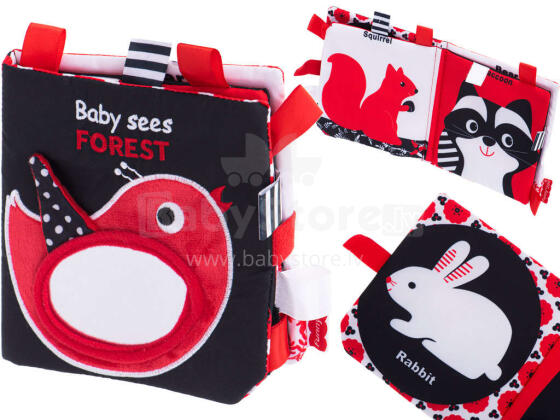 Ikonka Art.KX5641 Sensory book bite markerid kontrastse metsa