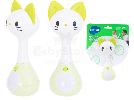 Ikonka Art.KX5592_5 Rattle teether + helid tuled kass HOLA