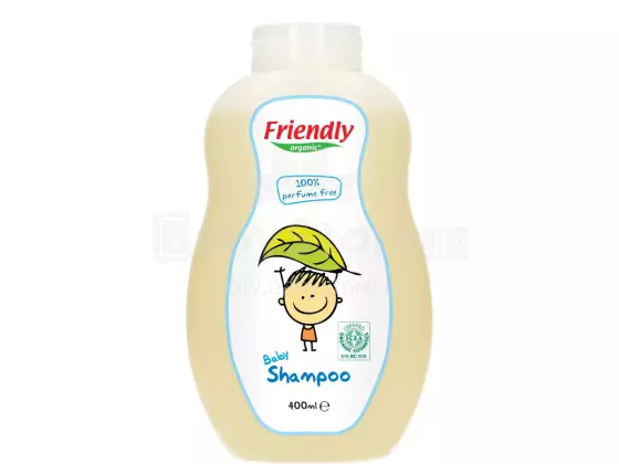 Friendly Organic Shampoo  Art.15728 seebivaba orgaaniline ja lõhnatu juuste- ja kehapesuvahend beebidele, 400 ml