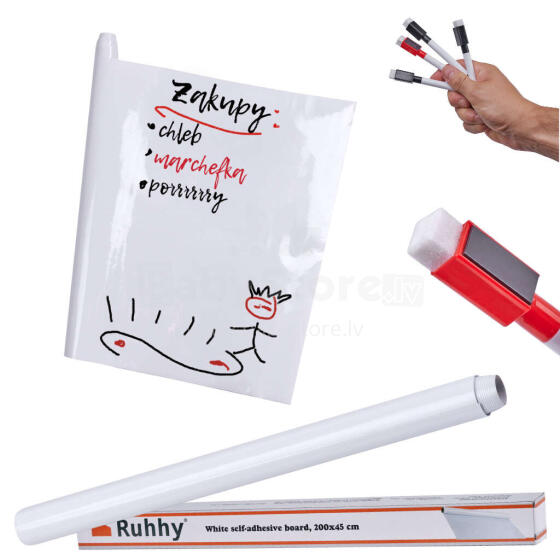 Ikonka Art.KX4877 Isekleepuv tahvel 45x200 + markerid