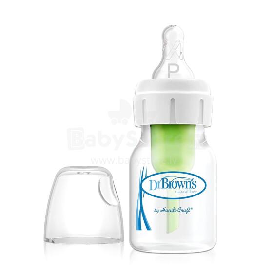 Dr. Brown’s Natural Flow® Options+™ PP Narrow Art.SB2100 Enneaegsetele ja vastsündinutele mõeldud lutipudel nibuga, 60 ml
