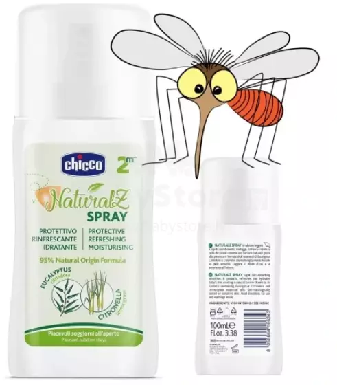 Chicco NaturalZ Protection Spray Art.167784 Sääskedevastane sprei, 100 ml, alates 2. elukuust.