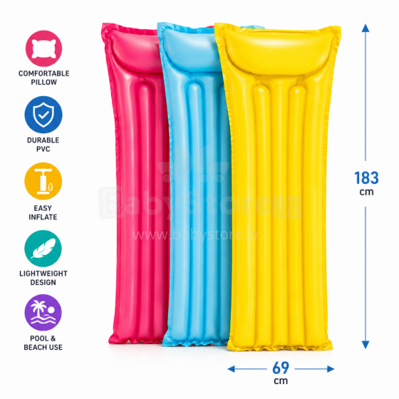 I-Toys Mattress Art.176815 Täispuhutav ujumismadrats peatoega