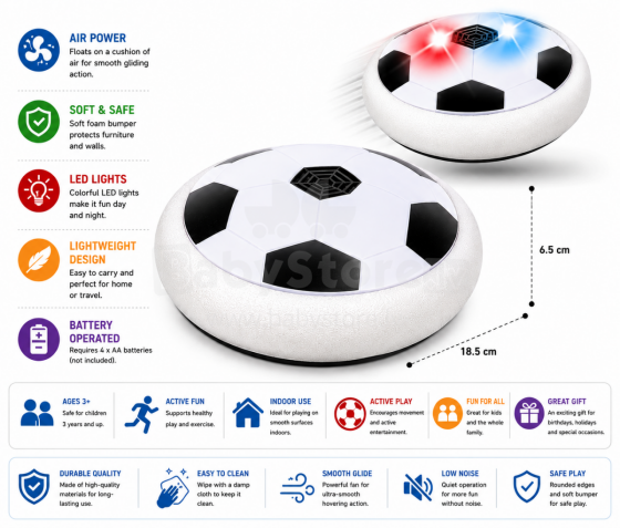 I-Toys Hover Ball  Art.195755 LED-valgustusega õhupall/jalgpall