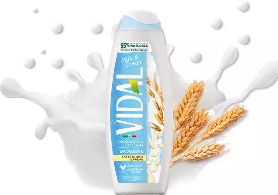 Vidal Milk&Cream Wash Gel Art.19819 Dušigeel riisipiima ja kaeraga. 500 ml
