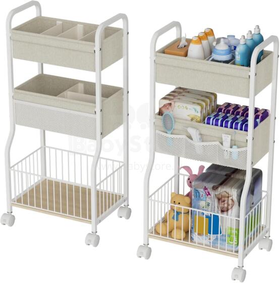 Baby Nappy Trolley Art.199290  Ratastel riiul lastetuppa