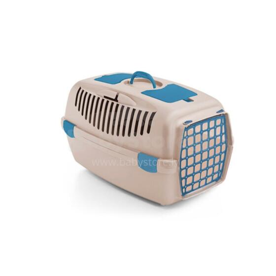 Transport cage Gulliver 3 with plastic door 61x40x38cm in white travertine color