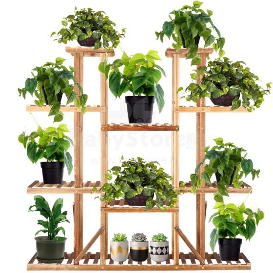 Puidust lillealus Springos 119 cm lillealus 9 riiuliga