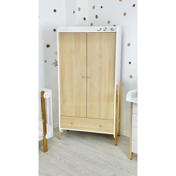 La Bebe™  Nika Wardrobe Art.227073 White/Natural