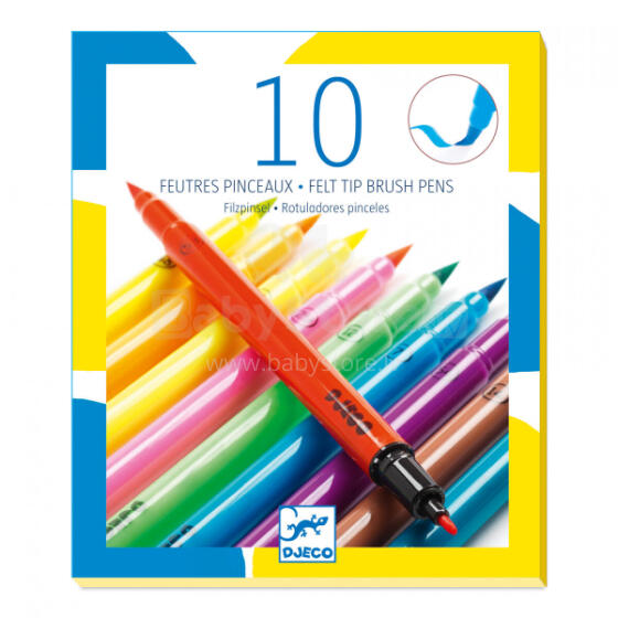 Colours - 10 felt brushes - Pop colours