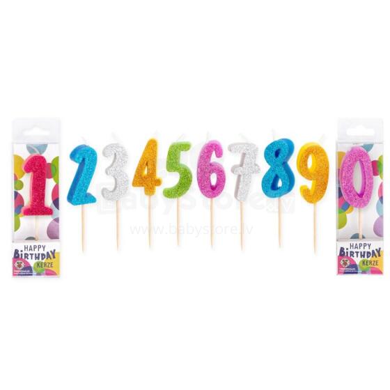 Birthday Fun - Number candles - Glitter mini (0–9 mix)