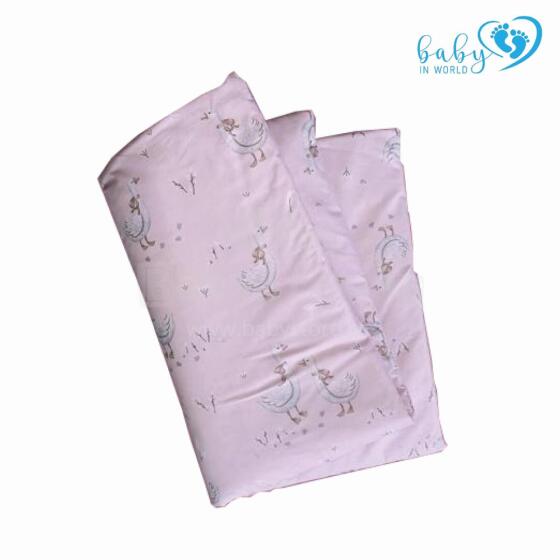 BABY 01632 Quilt and pillow 135x100 40x60 Pink Geese