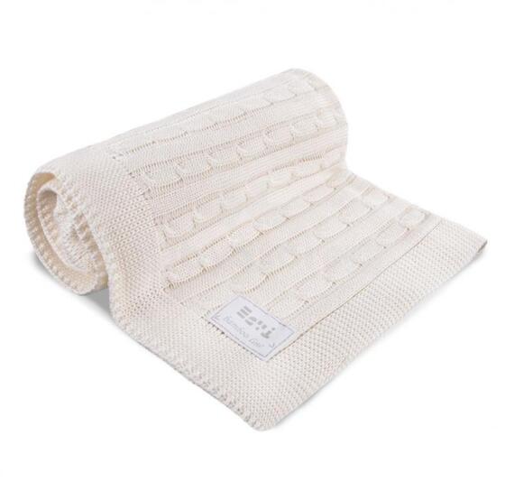 EWA 927897 Bambu blanket ecru braid + aɖaka