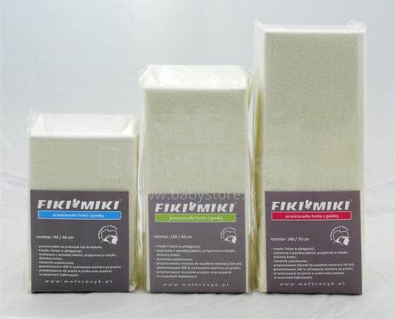 FIKI MIKI Fitted terry agbalẽ 140x70 Cream