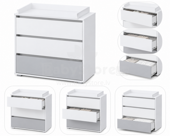Klups Dalia Art.233071 White/Grey kummut vahetatava pinnaga