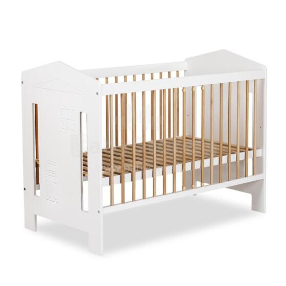 Klups Ida Art.233089 White/Pine Laste puidust võrevoodi 120x60 cm