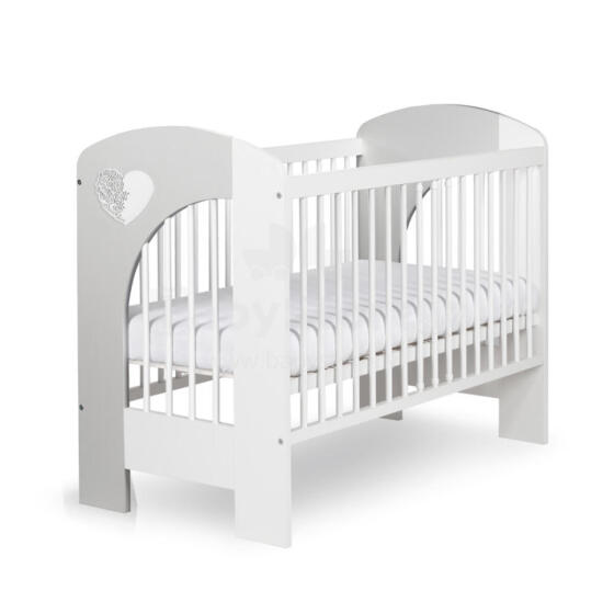 Klups Nel Heart Art.233094 Ash-White Laste puidust võrevoodi 120x60cm