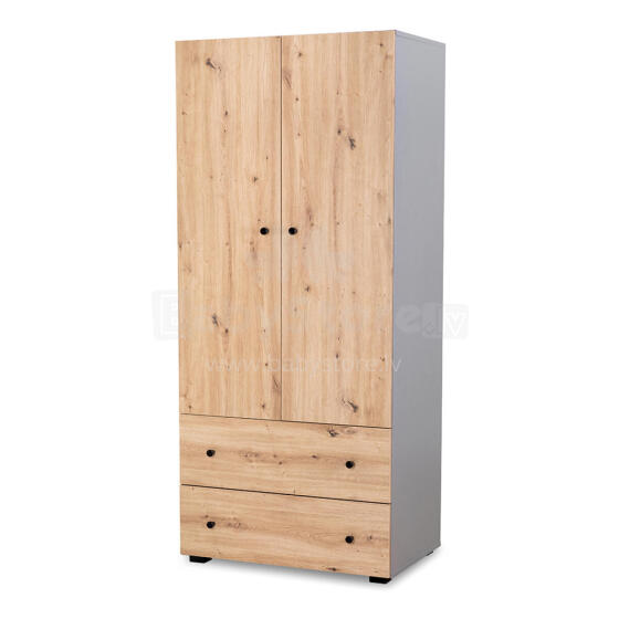 Klups Pauline Art.233124 Graphite-Oak двухдверный шкаф