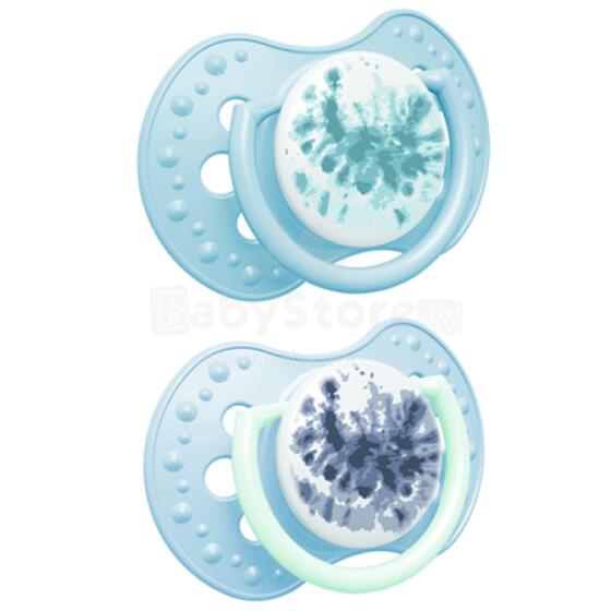 LOVI 22/918 Dynamic silicone pacifier 3-6 m 2 pcs Tie Dye Blue Boy