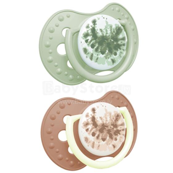 LOVI 22/919 Ŋusẽ silicone pacifier 6-18m 2 pcs Ka Amadede Green Nyɔnuvi