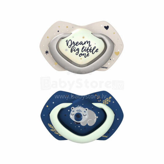CANPOL 22/658 Silicone pacifier 0-6m si sɔ kple alɔ̃dɔdɔ Koala 2 pcs blɔ