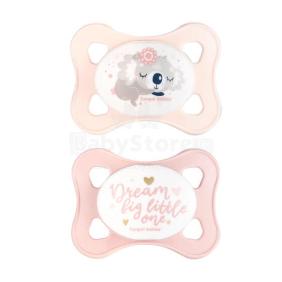 CANPOL 23/910 Fafa silicone symmetrical pacifier 0-2 m Mini pink