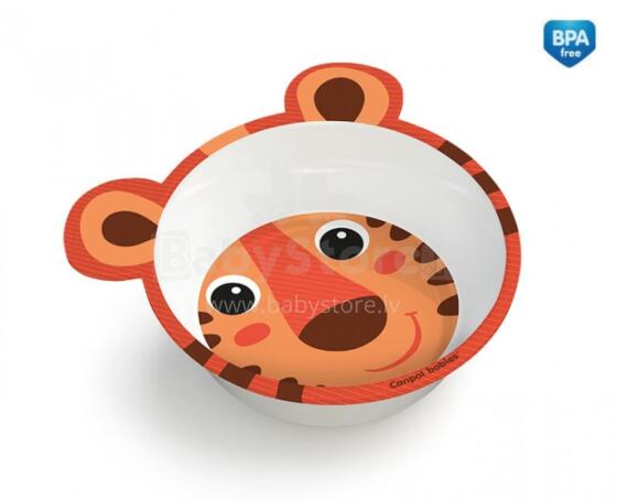 CANPOL 4/520 Melamine Anti-slip Bowl with Ears Hello Little Orange