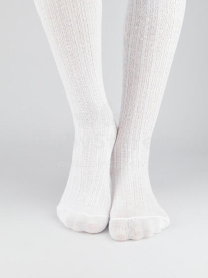 NOVITI RB009-G-01 Cotton tights jacquard pattern stripes white 68/74