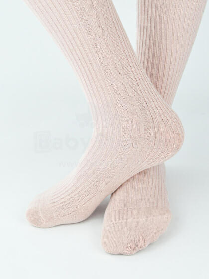 NOVITI RB011-G-02 Cotton tights stripe braid pink 116/122
