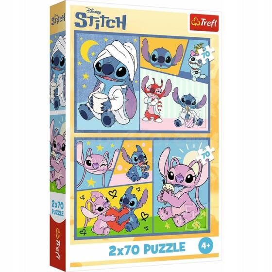 TREFL 34444 Puzzle 2x70 Kuviawɔwɔ aɖeke mele Stitch ŋu o