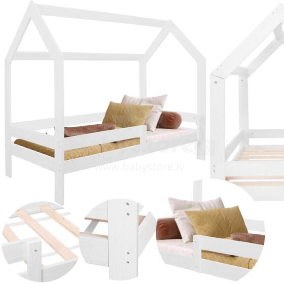 Voodimaja Springos BD01 WHITE, 160x80 cm, puidust lastemööbel