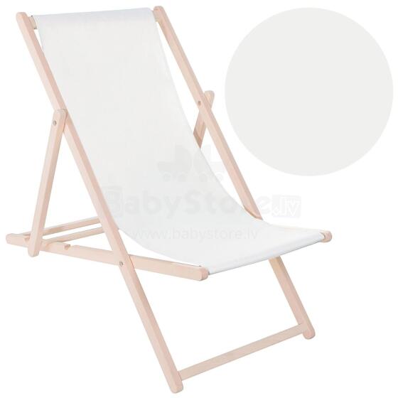 Lamamistool Springos DC0001 WH, puidust raam, valge kangas, reguleeritav kolmes asendis