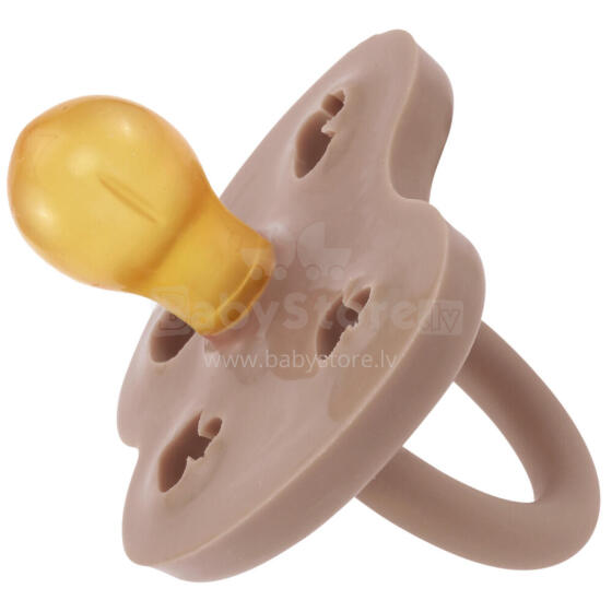 Hevea Round Stars Moon  Art.239414 Tan Beige Natural Rubber Pacifier