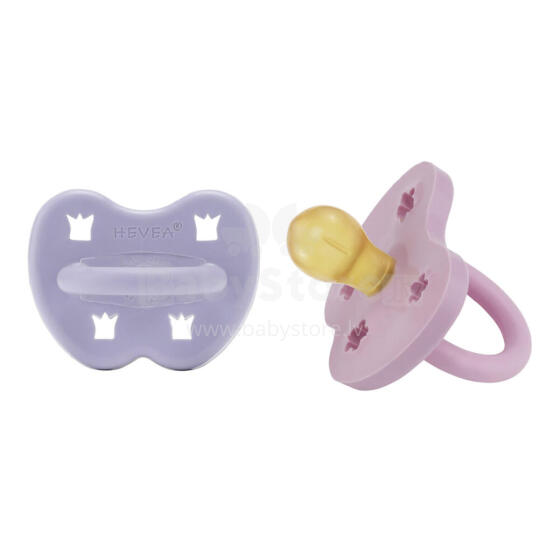 Hevea Natural Rubber Pacifier Round Art.239424 Dusty Violet/Orchid Natural Rubber Pacifier