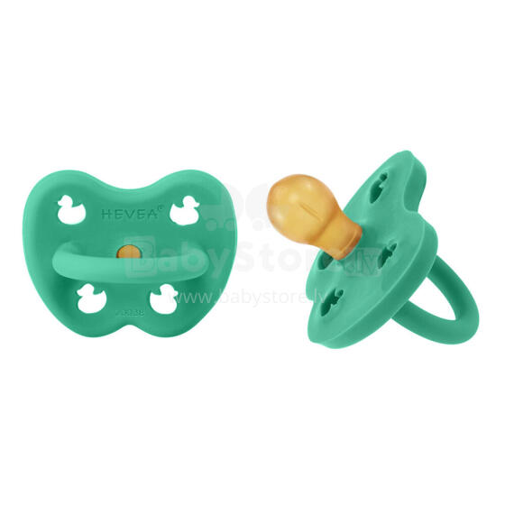 Hevea Natural Rubber Pacifier Round Art.239427 Pop Of Green  Natural Rubber Pacifier
