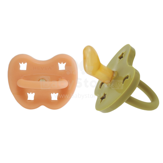 Hevea Natural Rubber Pacifier Anatomical Art.239439 Avocado/Apricot Natural Rubber Pacifier