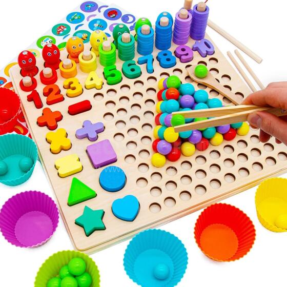 Faerly® Montessori Toy Magnetic Game 5 in 1 Art.241385    Montessori puidust pusle