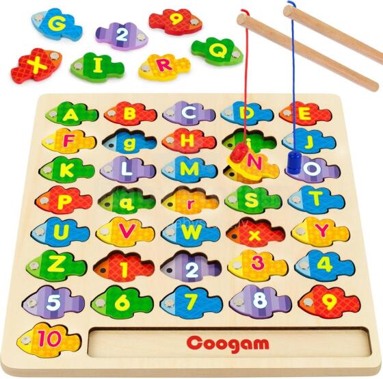 Coogam Magnetic Alphabet Numbers Fishing Game Art.241386   Montessori puidust pusle