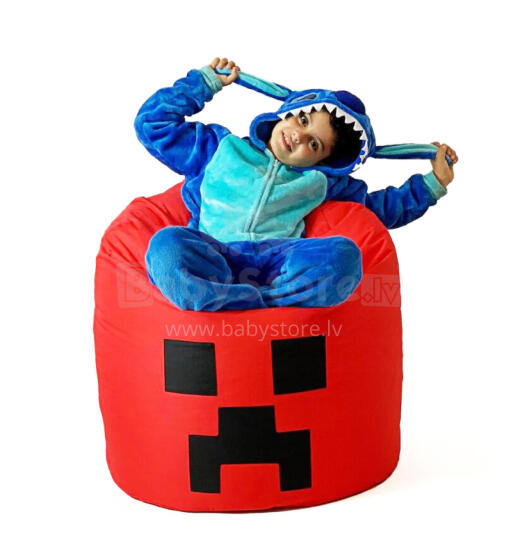 Qubo™  Drop Minecraft XL Art.241765 Сranberry Bean bag, Kott tool