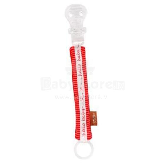 Fehn - Soother holder with silicone ring - Red