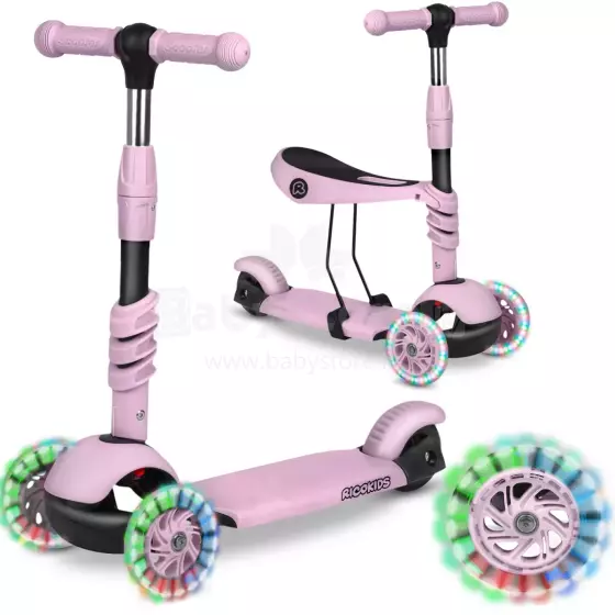 Ricokids Cubi Art.243745 Pink Kolmerattaline roller