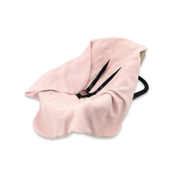 KIECZMERSKI Muslin wrap - avɔ na vidzĩ tsɔla, bucket zikpui 75x75 cm MUSLIN 100% kotoku ƒuƒu pink