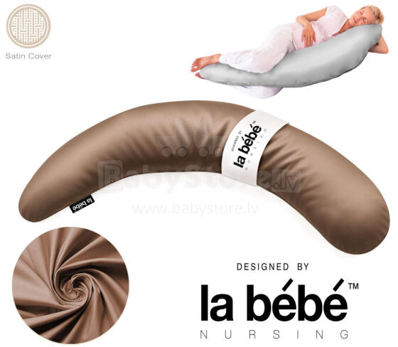 La Bebe™ Moon Satin Maternity Pillow  Art.246534 Suur Memory Foam täidisega raseduspadi (eriti pehme ja vaikne täidis) 195cm