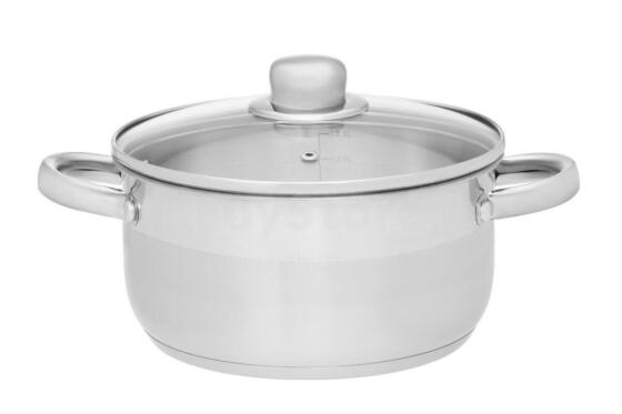 Maku Basic Pot with glass lid steel 3 L 20 cm